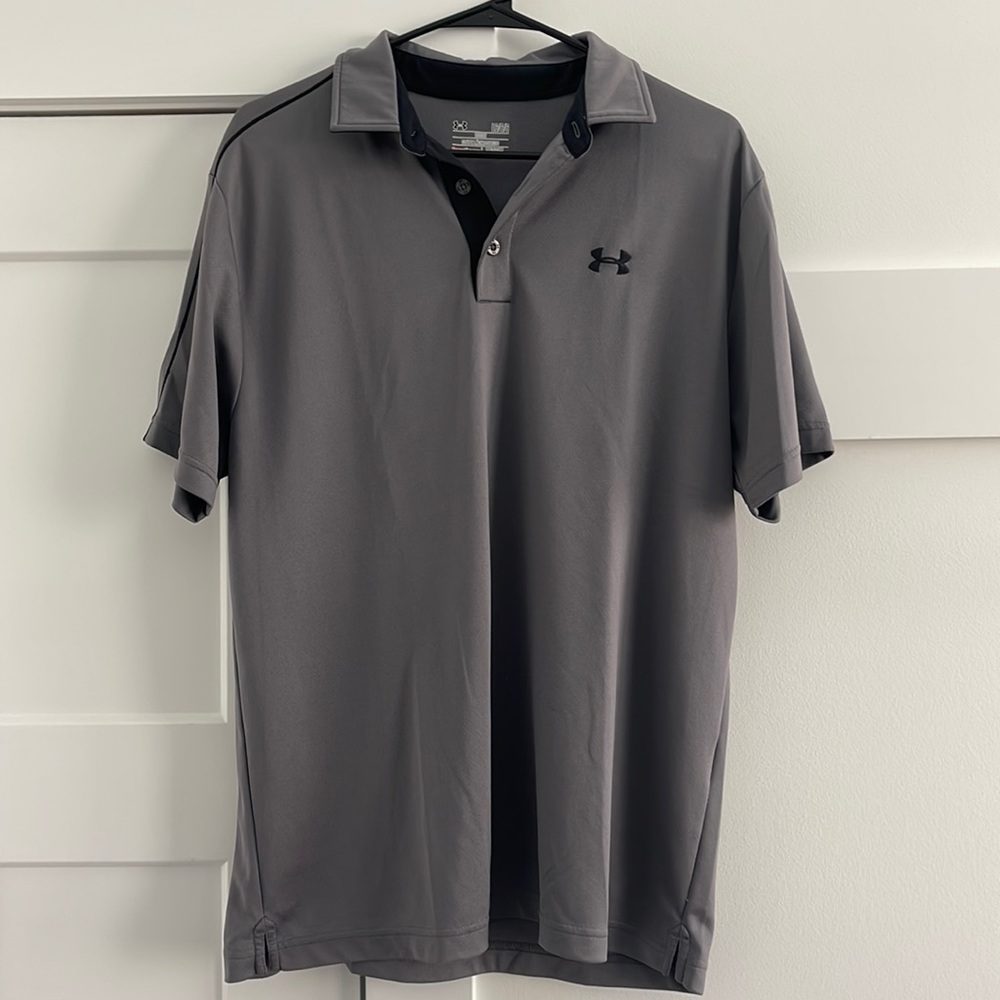 Grey Mens Under Armour Polo